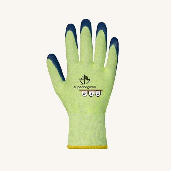 Hi-viz maximum cut protection gloves with high dexterity for abrasive material and glass handling